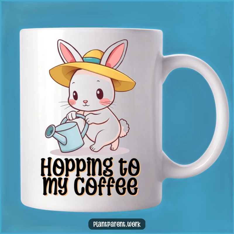 Funny Bunny Gardener Mug: Determined Straw Hat Pusher, Perfect Funny Gift