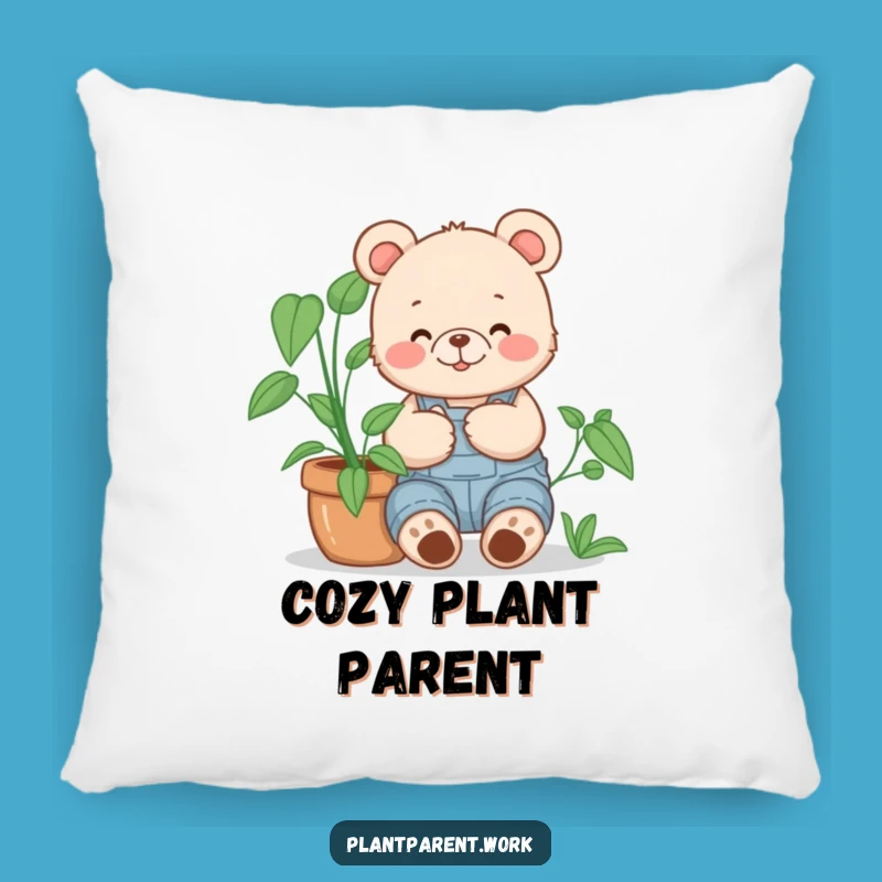 Funny Bear Cub Gardener Pillow: Cozy Overalls Cuddler, Adorable Funny Gift